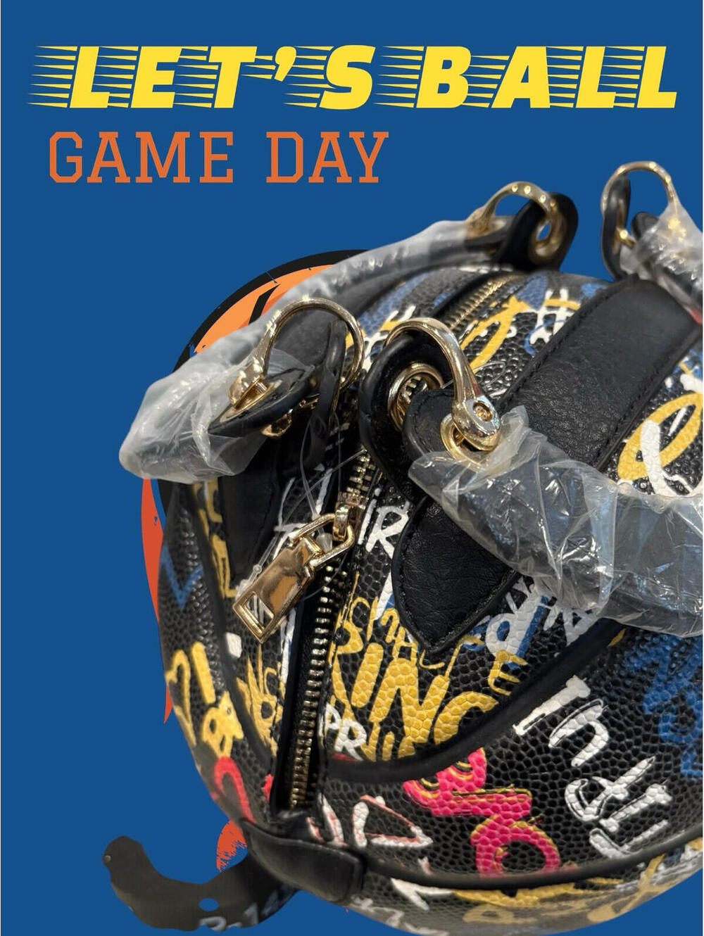 Women's Multicolor Graffiti Basketball Bag | Basketball Purse Shoulder Strap NEW